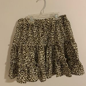 Cheetah Print Ruffled Skirt